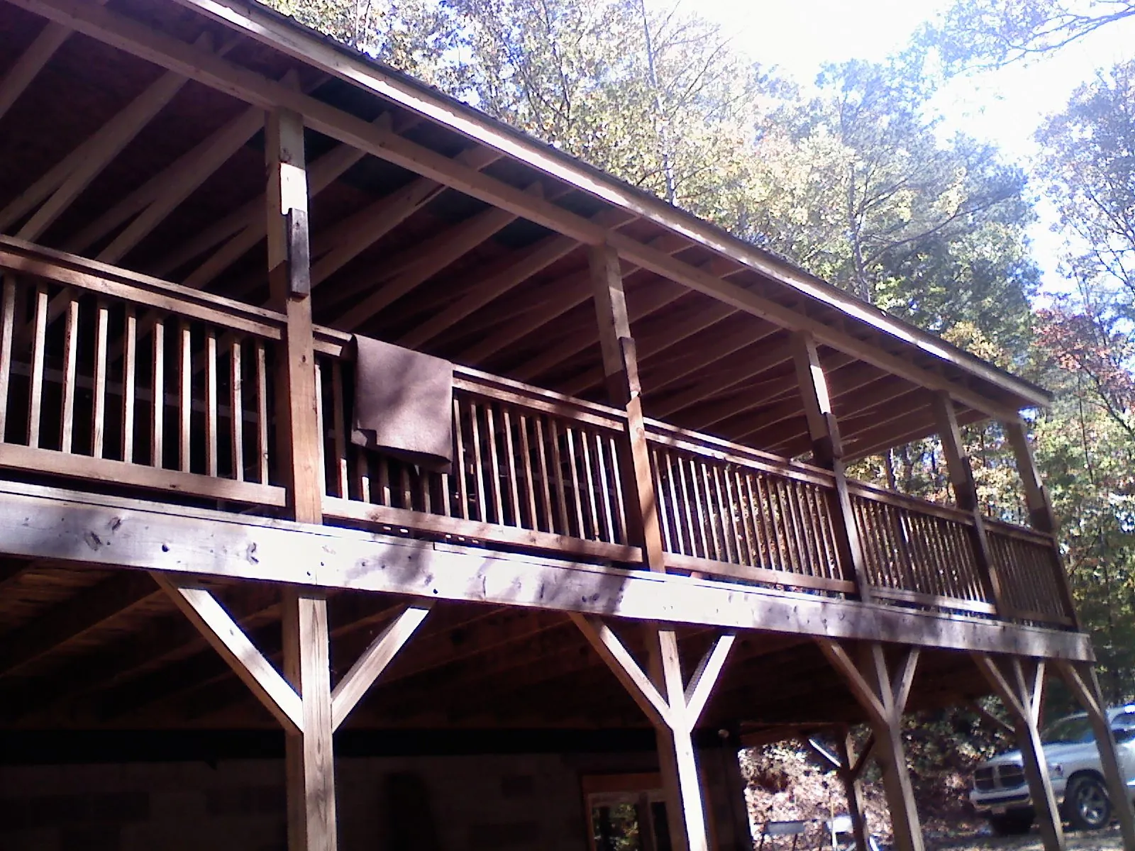 Timber framing under a new elevated porch and deck — Roof Leak Repair in Dry Run by Roofing Brothers